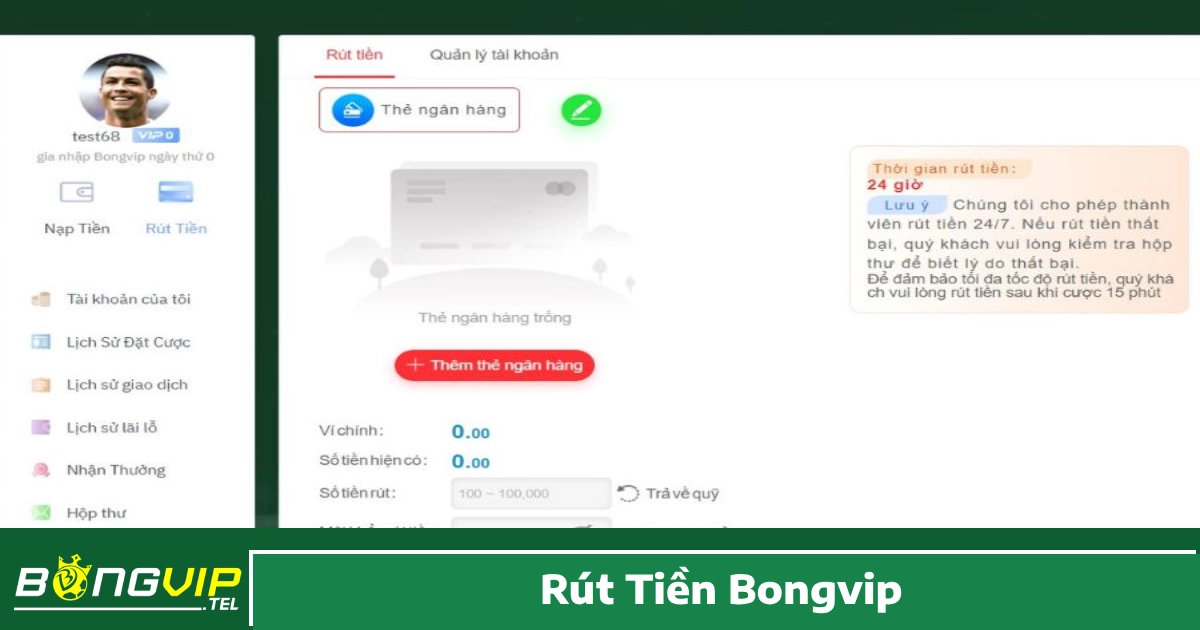 BONGVIP 27 Rút tiền từ Bongvip cực dễ và nhanh chóng